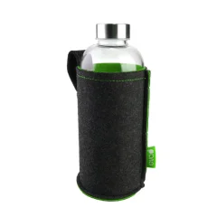 Steklenica za vodo v zaščitnem ovoju iz filca 1l / sivo zelena / steklo, inox