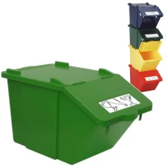 Dvonadstropna posoda za ločevanje odpadkov - zelena, 45L