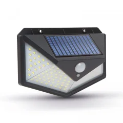 Stenska LED solarna svetilka 136 LED 5W 260lm s senzorjem gibanja in mraka 3 načini delovanja