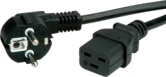 Omrežni kabel VALUE z ozemljitvenim kontaktom - IEC320-C19 16A\, črn\, 3 m Value 19.99.1553 tok priključni kabel  črna 3.00 m