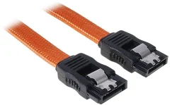 Bitfenix trdi disk priključni kabel [1x 7-polni ženski konektor SATA - 1x 7-polni ženski konektor SATA] 0.30 m oranžna\, črna