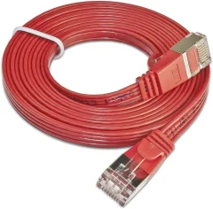 Slim Wirewin PKW-STP-SLIM-KAT6 3.0 RT RJ45 omrežni kabel\, Patch kabel CAT 6 U/FTP 3.00 m rdeča ploščati 1 kos