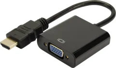 Digitus DA-70461 HDMI / VGA adapter [1x moški konektor HDMI - 1x ženski konektor VGA\, priključna doza za 3\,5 mm banana moški konektor] črna  10.00 cm