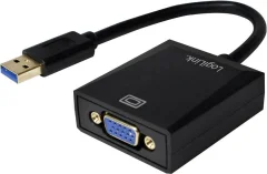 LogiLink UA0231 USB / VGA adapter [1x USB 3.2 gen. 1 vtič A (USB 3.0) - 1x ženski konektor VGA] črna  10.00 cm