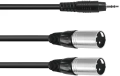 Omnitronic 30225157 XLR adapterski kabel [1x 3\,5 mm banana moški konektor - 2x XLR vtič 3-polni] 3.00 m črna