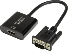 LogiLink CV0060  adapter [1x moški konektor VGA - 1x ženski konektor HDMI] črna  45.00 cm