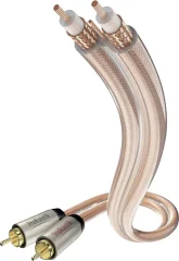 Inakustik 00304107 cinch avdio priključni kabel [2x moški cinch konektor - 2x moški cinch konektor] 0.75 m transparentna pozlačeni konektorji
