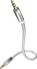Inakustik 004101015 klinker avdio priključni kabel [1x 3\,5 mm banana moški konektor - 1x 3\,5 mm banana moški konektor] 1.50 m bela\, srebrna pozlačeni konektorji