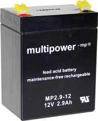 Svinčev akumulator 12 V 2.9 Ah multipower MP2\,9-12 A97275 svinčevo-koprenast (AGM) 79 x 107 x 56 mm ploščati vtič 4.8 mm