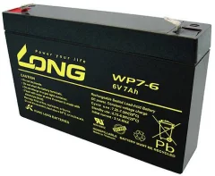 Long WP7-6 WP7-6 svinčeni akumulator 6 V 7 Ah svinčevo-koprenast (Š x V x G) 151 x 100 x 34 mm ploščati vtič 4\,8 mm nizko samopraznjenje\, brez vzdrževanja