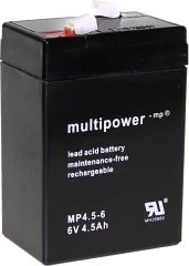 multipower PB-6-4\,5-4\,8 MP4\,5-6 svinčeni akumulator 6 V 4.5 Ah svinčevo-koprenast (Š x V x G) 70 x 105 x 47 mm ploščati vtič 4\,8 mm brez vzdrževanja\, nizko samopraznjenje