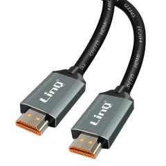 Video kabel HDMI 2.1 8K 120 Fps High Speed UHD, združljiv HFR, 3D, HDR-10, eARC, DSC, QMS, VRR, ALLM, Ethernet, 1,5 m, LinQ - crn
