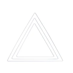 Kovinski obroči, trikotnik, beli set 3