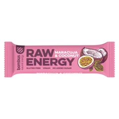 Bombus Raw Energy Bar, Pasionka in Kokos, 50 g