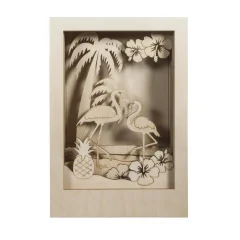 Lesena sestavljanka 3D Flamingo,20x30x6.7cm,10-delna