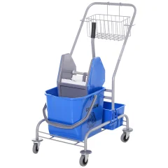 HOMCOM Profesionalni čistilni voziček pralni stroj s 25-litrskim vedrom in kolesi za ždimanje 72 × 49,5 × 95 cm