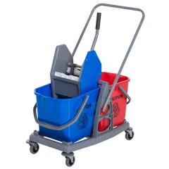 HOMCOM Profesionalni voziček za čiščenje z dvema vedroma kapacitete 25 l za pomivanje 73 × 45 × 92 cm