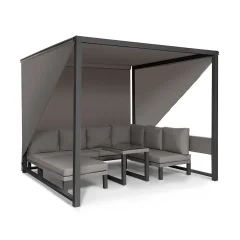 Blumfeldt Havanna Pavillon & Lounge-Set, 270x230x270cm, 4 dvojni sedeži, antracit siva