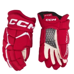 Hokejske rokavice CCM JetSpeed FT680 Junior, rdeče-bele, velikost: 10