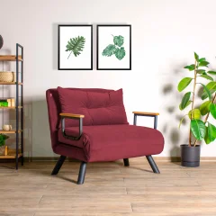 ATELIER DEL SOFA Sando Single - Maroon raztegljiv fotelj
