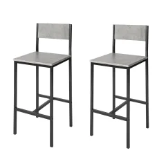 SoBuy komplet 2 barskih stolčkov v industrijskem slogu z vzorcem cementa