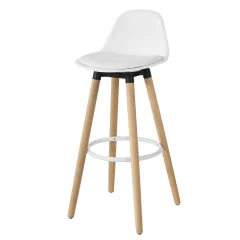 SoBuy barski stol z naslonom za noge v beli barvi v skandinavskem slogu