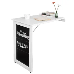 SoBuy stenska barska miza s tablo v beli barvi v skandinavskem slogu