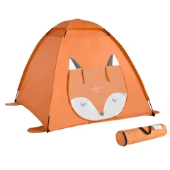 SoBuy otroški igralni šotor s talno podlogo oranžne barve v skandinavskem slogu