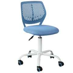 SoBuy študijski stol na kolesih v modri barvi v skandinavskem slogu