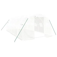 vidaXL Rastlinjak z jeklenim okvirjem bel 18 m² 6x3x2 m