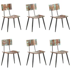 vidaXL Jedilni stoli 6 kosov iz trdnega predelanega lesa
