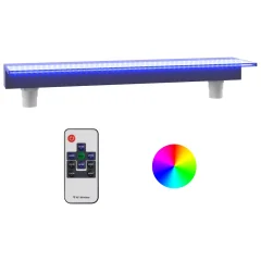 vidaXL Slap za bazen z RGB LED lučmi akril 90 cm