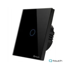 Enojno stekleno stikalo na dotik Q-touch črno