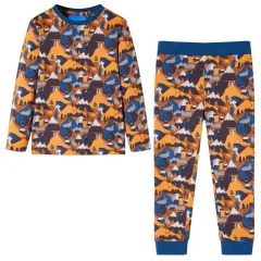 Otroška pižama z dolgimi rokavi konjak 92