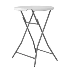 Zložljiva barska gostinska miza, bela, okrogla, premer. 80 cm do 80 kg - Hendi 810958