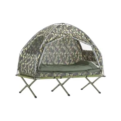 SoBuy 1-osebni zložljivi šotor za kampiranje s spalno vrečo v maskirni barvi oblačila