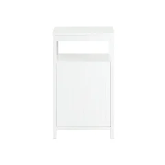 SoBuy nočna omarica s predali v beli barvi v stilu minimalizma