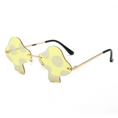 Nepravilna sončna očala brez okvirja brez okvirja v obliki gobe, primerna za ženske modne zabave