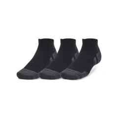 UA Performance Tech Low Cut 3pack Socks, Black/Jet Grey - M