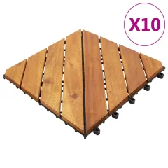 vidaXL Talne plošče 10 kosov 30x30 cm trden akacijev les