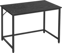 Pisalna miza, majhna računalniška miza, pisarniška miza, delovna soba, spalnica, 50 x 100 x 75 cm, industrijsko oblikovanje, kovinski okvir, črna LWD041B56