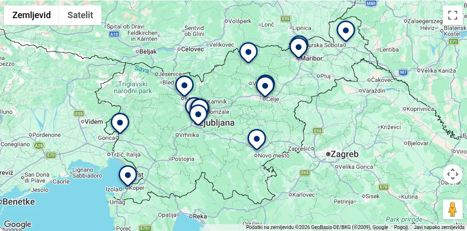 Zemljevid lokacij