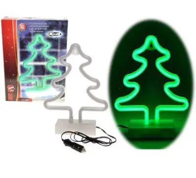 LED zeleno božično drevo 28cm jelka za avto 12-24V