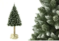 Božično drevo zimski bor na deblu 220cm s snegom Premium