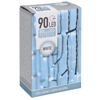 Novoletne lučke svetlobna zavesa 90 LED hladno bela 3m