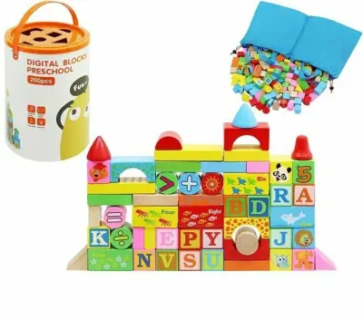Gradbeni bloki lesene kocke 200kos