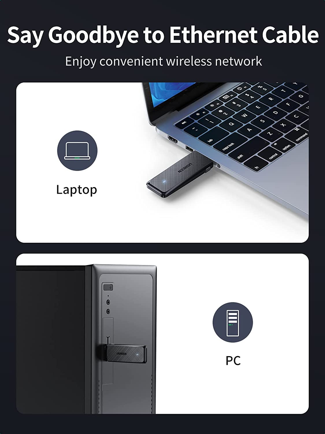 UGREEN USB WiFi adapter AC1300, 1300Mbps 802.11 Dual Band | Big Bang