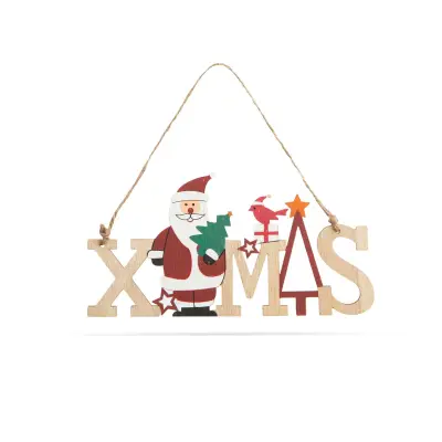 Lesena božična dekoracija viseča XMAS 17 x 9 cm