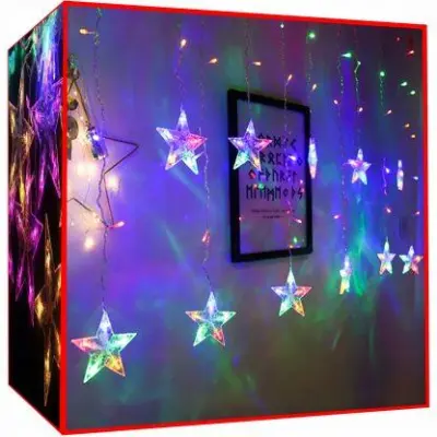 Novoletne lučke zvezdice 108 LED RGB 25m 8 funkcij