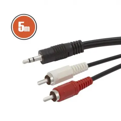2 x RCA - 3,5mm jack 5m